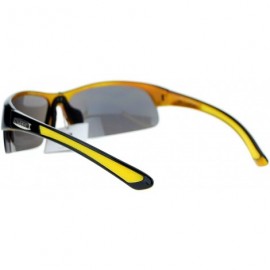 Wrap Xloop Mens Sunglasses Half Rim Sports Wrap Around Frame UV 400 - Yellow - CF125KABC6B $8.58