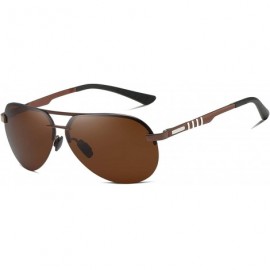 Aviator Polarized Aviator Vintage Sunglasses for Men Driving Fishing Golf UV400 Protection - Brown - C318YQCZIG4 $17.26