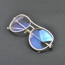 Oval Fashion Rhinestone Eyewear Blingbling Eyeglasses - Silver - C218ALHC68X $18.78