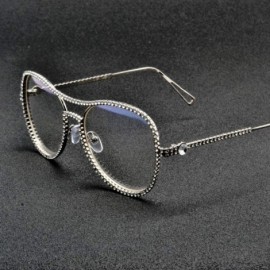 Oval Fashion Rhinestone Eyewear Blingbling Eyeglasses - Silver - C218ALHC68X $18.78