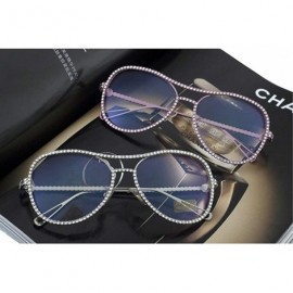 Oval Fashion Rhinestone Eyewear Blingbling Eyeglasses - Silver - C218ALHC68X $18.78