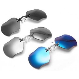 Goggle Retro Lense Glasses Men Rimless Sunglasses - Blue - CY18Y48QNI9 $19.40