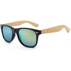 Oversized Retro Sunglasses Men Bamboo Sunglass Women Sport Goggles Gold Mirror Sun Glasses - C7 - CD194OGTMCQ $24.12