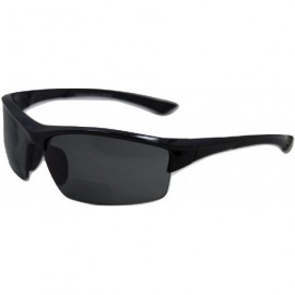 Wrap Magnificent Maui Wrap Polarized Nearly Invisible Line Bifocal Sunglasses - Black - CL18964RG8M $40.89