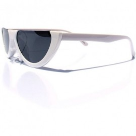 Rimless SIMPLE Cut-off Half Frame Designer Style Fashion Sunglasses - Black - CY18Z9W9UR0 $9.11