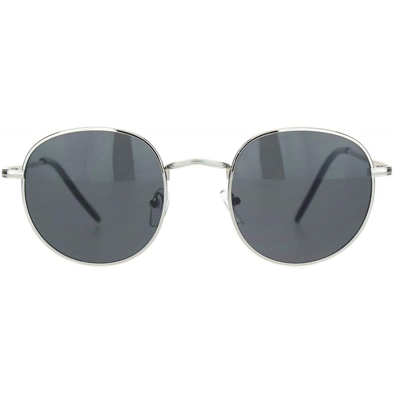 Rectangular Mens 90s Rectangular Metal Rim Dad Shade Sunglasses - Silver Solid Black - CG18O278LZ9 $8.21