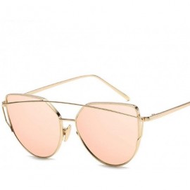 Oversized New Fashion Cat Eye Sunglasses Women Luxury Brand Design Mirror Lens C17 - C16 - C418YKTX3K3 $7.78