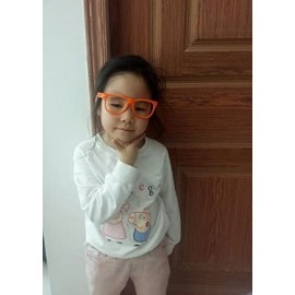 Rectangular Kids Clear Lens Colored Glasses Protect Child's Eyes from UVB UVA - Blue Light - CJ18OW0YWWD $12.17