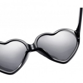 Rimless Women Heart Shaped Rimless Sunglasses Transparent Candy Color Eyewear Party Glasses (Black) - CT196H537EH $8.17