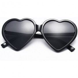 Rimless Women Heart Shaped Rimless Sunglasses Transparent Candy Color Eyewear Party Glasses (Black) - CT196H537EH $8.17