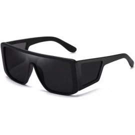 Aviator Oversize One Piece Shield Sunglasses Women Luxury Sun Glasses Men Vintage Square Shades UV400 - Black-pink - CV198ZYT...