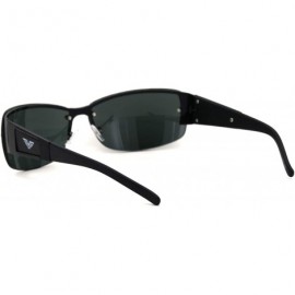 Rectangular Mens Rectangular Expose Lens Designer Sport Metal Rim Sunglasses - Black Green - CF18TAC4MZE $13.79