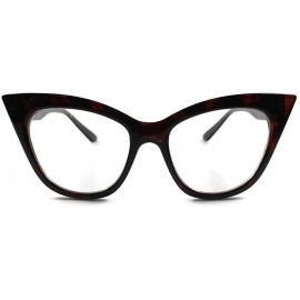 Cat Eye Vintage Fashion Stylish Sexy Womens Cute Cat Eye Tortoise Clear Lens Glasses - C11802NEK44 $9.78