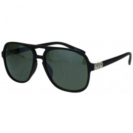 Sport Mens Classic 90s Plastic Pilots Racer Sport Sunglasses - Matte Black Green - CE18M596G7C $9.86