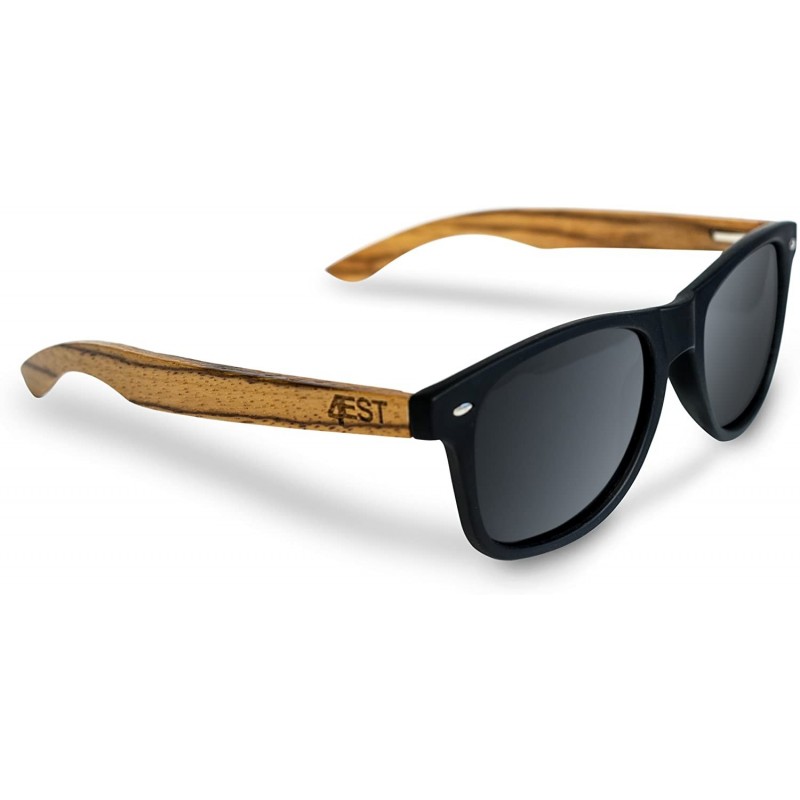 Aviator Bamboo Sunglasses - 100% Polarized Wood Shades for Men & Women from the"50/50" Collection - Zebra Wood - CE185TYHUW7 ...