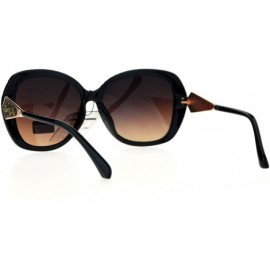 Square Womens Sunglasses Textured Pattern Square Frame Drusy-Like Decor UV 400 - Black (Brown Smoke) - CR185DH3D5X $12.09