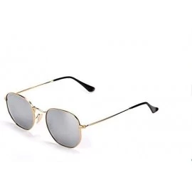 Oval Sunglasses for Men Women Flash Lens Street Fashion Metal Frame Classic Vintage Shades Light Weight JM001 - CL18ISTDNOT $...