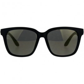 Square KUSH Sunglasses Unisex Black Square Frame Mirrored Lens UV 400 - Matte Black (Gold Mirror) - C018CGHC7LZ $7.79