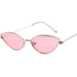 Aviator Cute Sexy Ladies Cat Eye Sunglasses Women Metal Frame 2019 Fashion Vintage Red - Silver - C018YLYZLRY $8.18