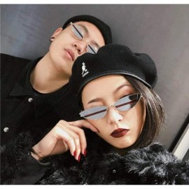 Aviator Cute Sexy Ladies Cat Eye Sunglasses Women Metal Frame 2019 Fashion Vintage Red - Silver - C018YLYZLRY $8.18