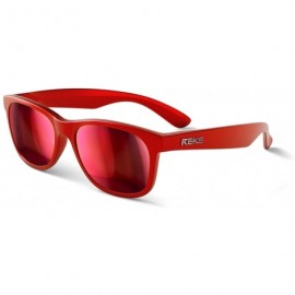 Square Polarized Unbreakable SEAFARER Sunglasses- Red Frame- Black-Red Mirror Lens - CD12O7UVQJC $12.41