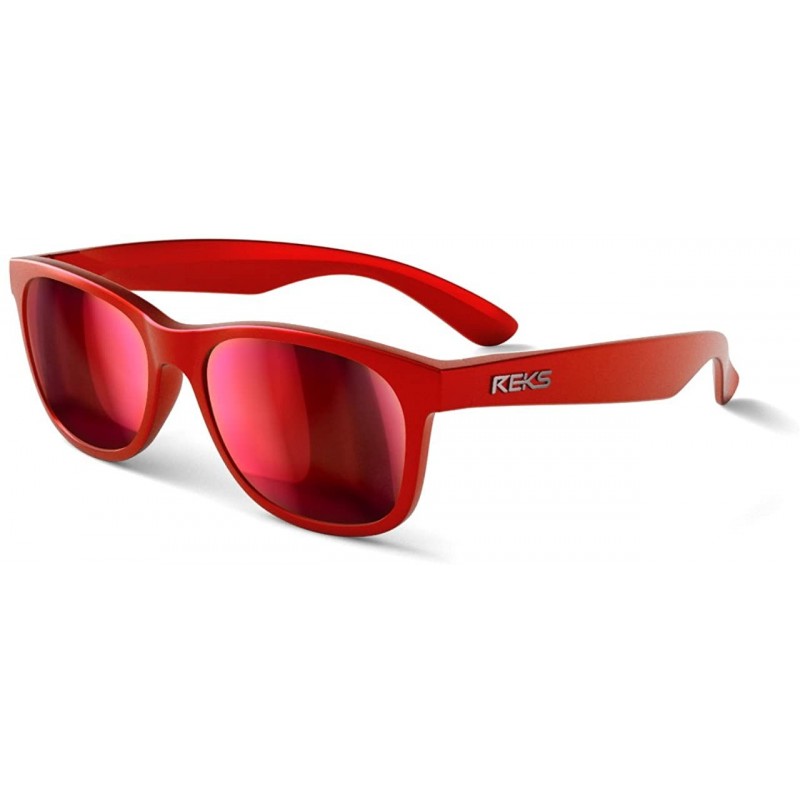 Square Polarized Unbreakable SEAFARER Sunglasses- Red Frame- Black-Red Mirror Lens - CD12O7UVQJC $12.41