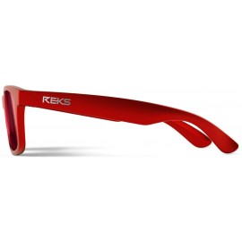 Square Polarized Unbreakable SEAFARER Sunglasses- Red Frame- Black-Red Mirror Lens - CD12O7UVQJC $12.41