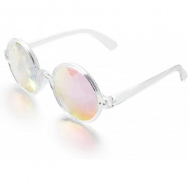 Round Kaleidoscope Glasses for Raves Rainbow Prism Diffraction Crystal Lenses - Clear(lightweight Series) - C218KMXM4YY $11.11