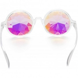 Round Kaleidoscope Glasses for Raves Rainbow Prism Diffraction Crystal Lenses - Clear(lightweight Series) - C218KMXM4YY $11.11