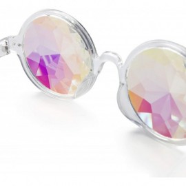 Round Kaleidoscope Glasses for Raves Rainbow Prism Diffraction Crystal Lenses - Clear(lightweight Series) - C218KMXM4YY $11.11