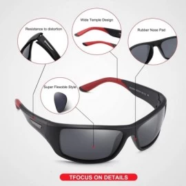 Square Polarized Sunglasses Driving Unbreakable - C1 Black Frame / Gray Temple / Gray Lens - CA18UEMH4WY $16.24