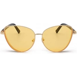 Aviator Sunglasses for Women New 2019-Polarized Sunglasses For Women Man Mirrored Lens Fashion Goggle Eyewear - Yellow - C118...