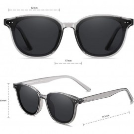 Square Vintage Polarized Sunglasses for Women 100% UV Protection Classic Style - Gray - CN190GKGEAD $12.16