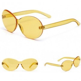 Rimless Summer Rimless Sunglasses Women Fashion Designer Transparent Sun Glasses Cool Color - G - CJ198G22TRN $13.84