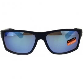 Rectangular Classic Xloop Mens Mirror Lens 90s Rectangular Plastic Sunglasses - Matte Blue - CA18E9IHXUI $9.22