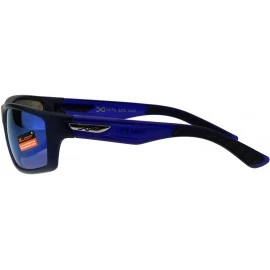 Rectangular Classic Xloop Mens Mirror Lens 90s Rectangular Plastic Sunglasses - Matte Blue - CA18E9IHXUI $9.22