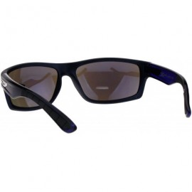 Rectangular Classic Xloop Mens Mirror Lens 90s Rectangular Plastic Sunglasses - Matte Blue - CA18E9IHXUI $9.22