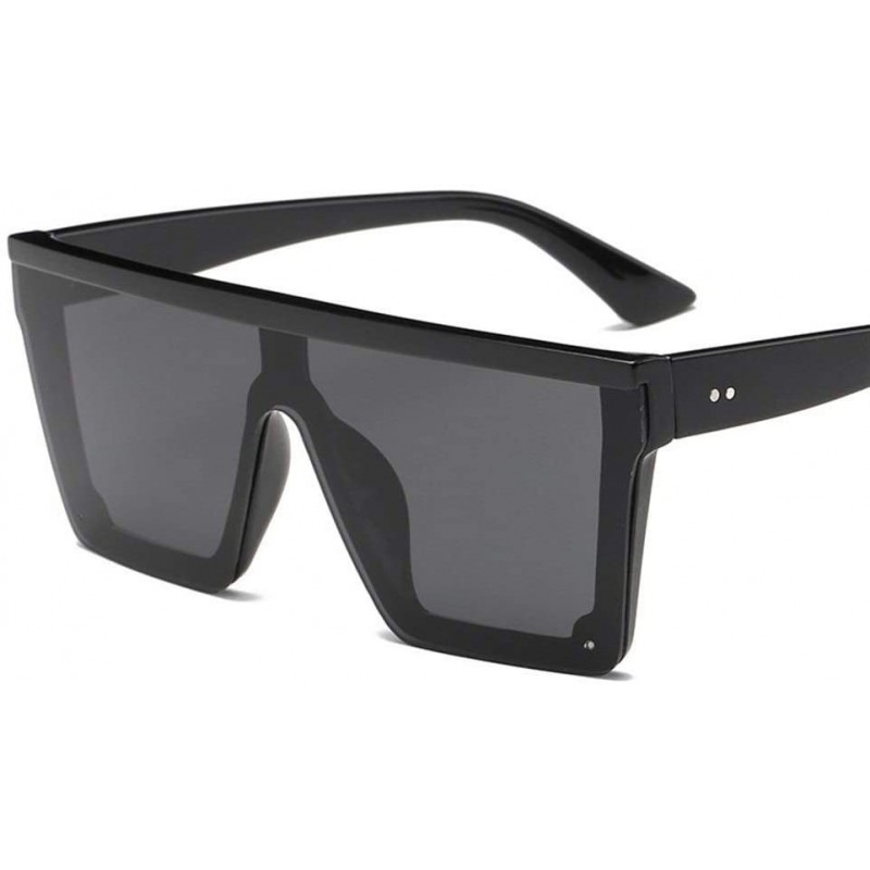 Square Sunglasses Square Gradient Glasses Designer - Black - CV199EK2X0S $12.35