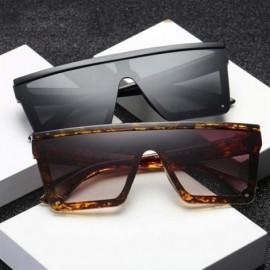 Square Sunglasses Square Gradient Glasses Designer - Black - CV199EK2X0S $12.35