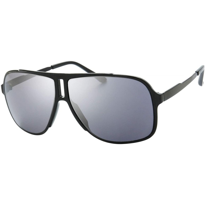 Aviator Men's New Safaris Aviator Sunglasses - Gift Box Package - 1 Shiny Black - CH1923C8YDE $13.26