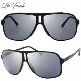 Aviator Men's New Safaris Aviator Sunglasses - Gift Box Package - 1 Shiny Black - CH1923C8YDE $13.26