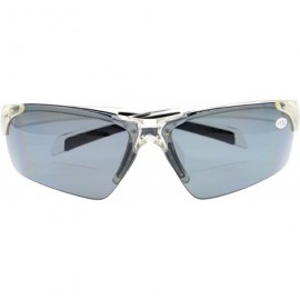 Wrap Bifocal Sunglasses with Wrap-Around Sport Design Half Frame for Men and Women - Clear - CC18C3KKTCX $11.29