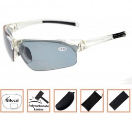 Wrap Bifocal Sunglasses with Wrap-Around Sport Design Half Frame for Men and Women - Clear - CC18C3KKTCX $11.29