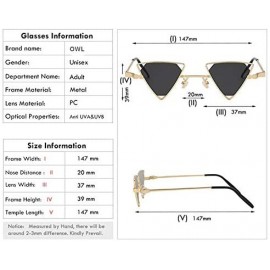 Butterfly Men Women Triangle Butterfly Vintage Colored Lens Sunglasses Metal Frame - Gold-red - CZ18HS09XST $14.02