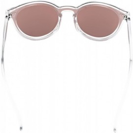 Round Fashion Small Round Women Nylon Sunglasses 100% UV protection - Clear - CO18XTLT9WT $23.48