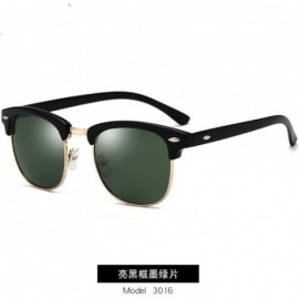 Square Polarized Sunglasses Men Women Eye Sun Glasses Semi Rimless Men Sunglasses - C2 - CI194OQNIQH $20.71