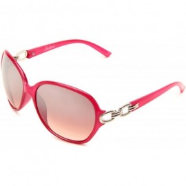 Oversized Women's 153SP Rectangular Sunglasses with Metal Hinges & 100% UV Protection - 57 mm - Pink - CU117S5MQ4Z $21.42