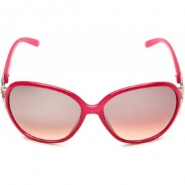 Oversized Women's 153SP Rectangular Sunglasses with Metal Hinges & 100% UV Protection - 57 mm - Pink - CU117S5MQ4Z $21.42