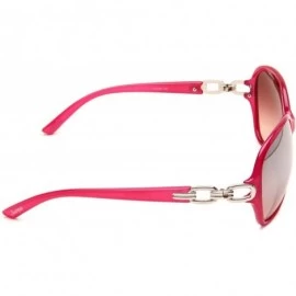 Oversized Women's 153SP Rectangular Sunglasses with Metal Hinges & 100% UV Protection - 57 mm - Pink - CU117S5MQ4Z $21.42
