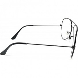 Aviator Aviator Mirror or Clear Metal Sunglasses Classic Style - Black- Clear - C718YTH5TSA $10.71